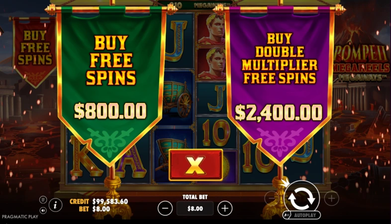 Pompeii Megareels Megaways Slot Feature Buy