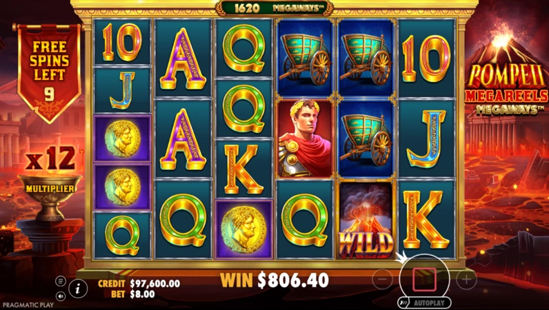 Pompeii Megareels Megaways Slot Wilds